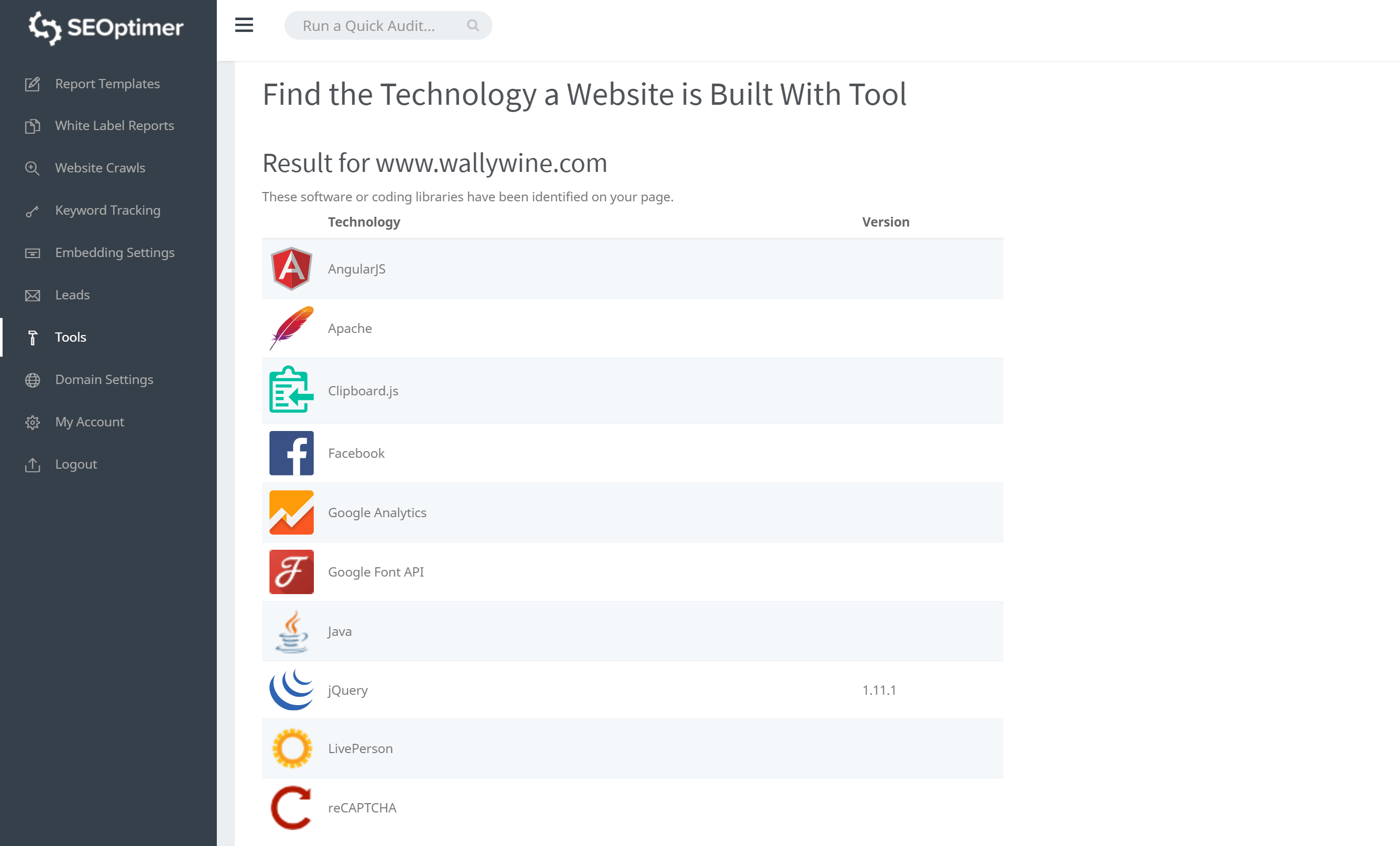 Finde heraus, mit welcher Technologie eine Website erstellt wurde